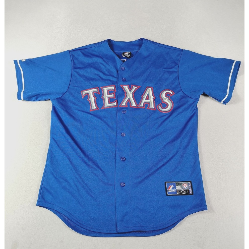 Majestic Jersey Mens Large Blue Texas Rangers MLB Baseball Darvish 11 USA